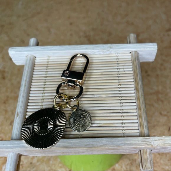 Small Blue Smiley Face Charm Keychain - Picture 2 of 2